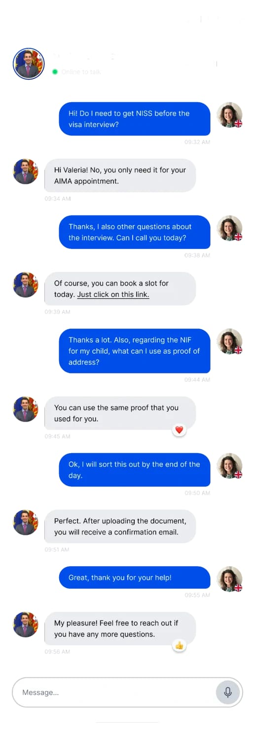 Support conversation 