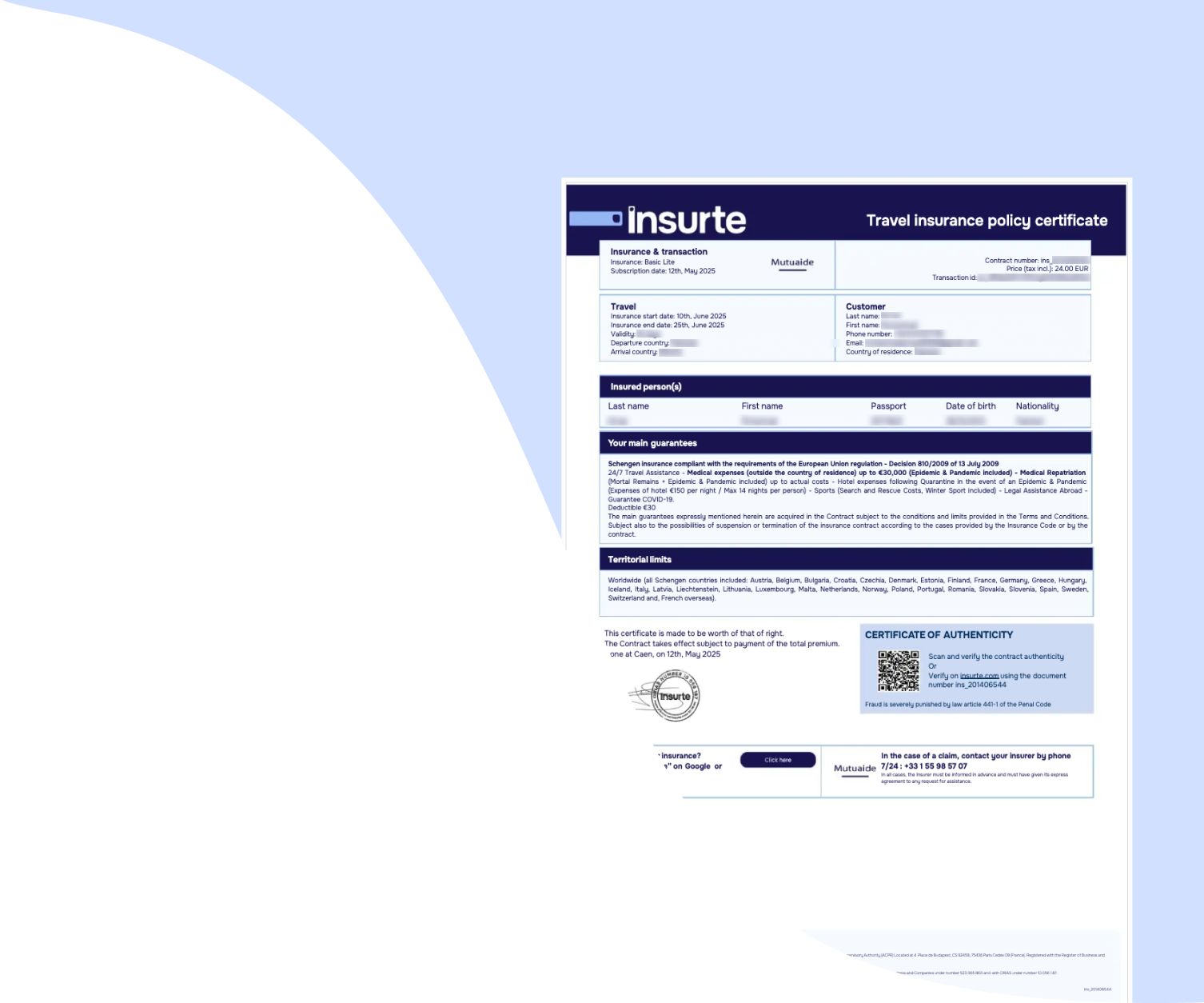 Insure certificate