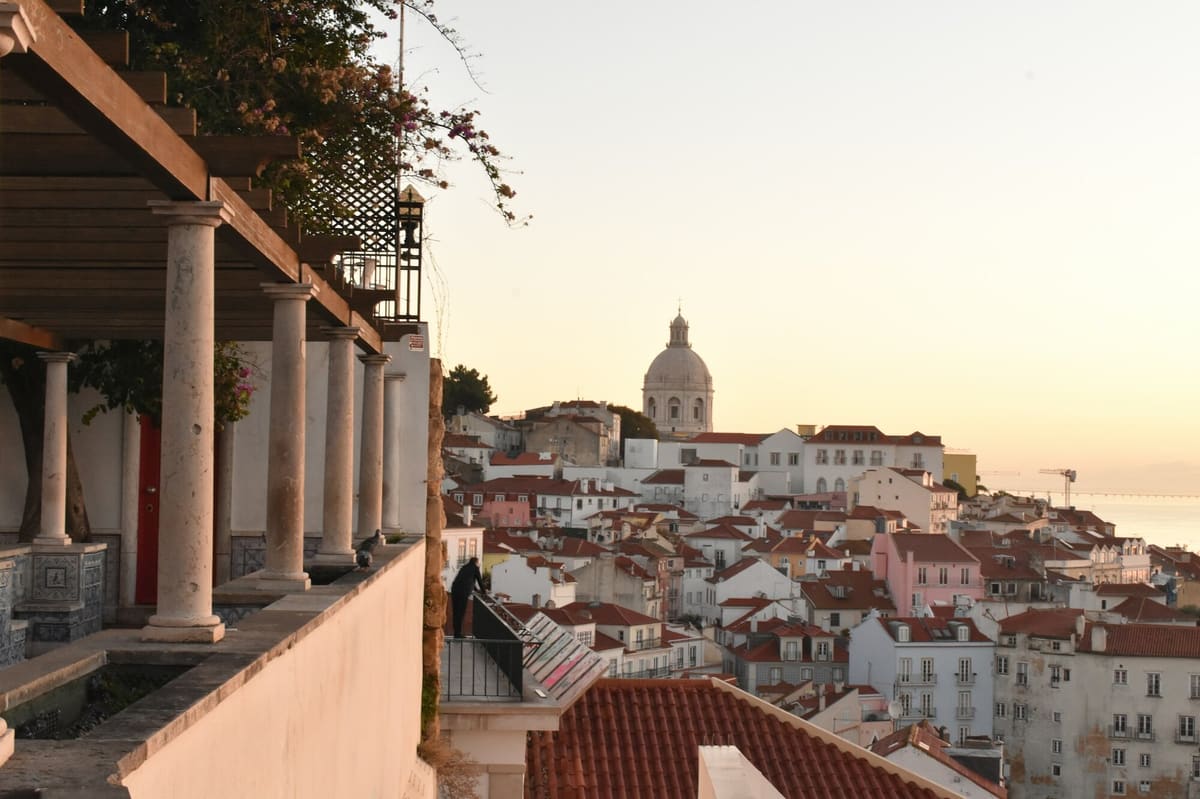 Lisbon rooftops overlooking the Tagus river