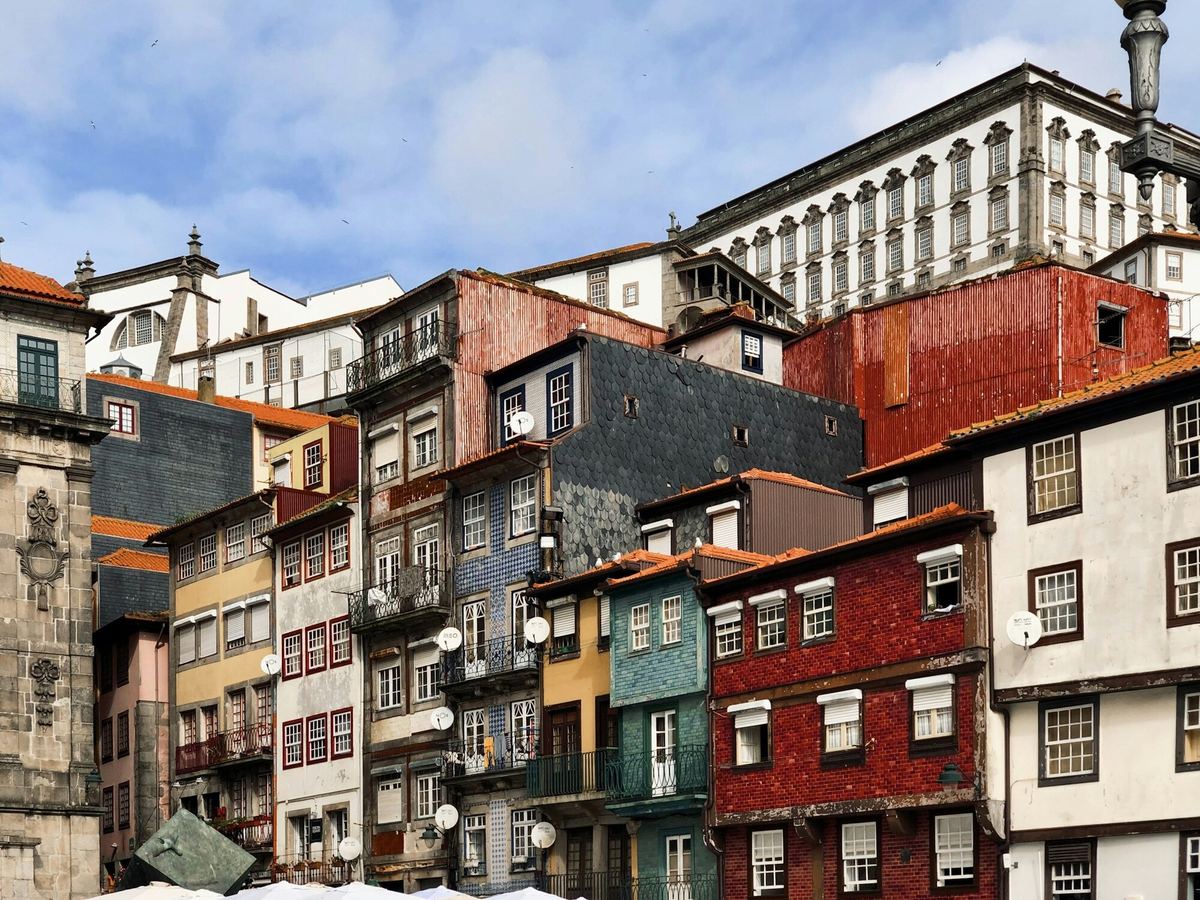 Colorful houses in Porto's Ribeira district