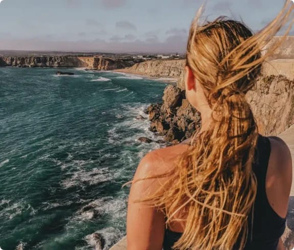 Girl on a cliff