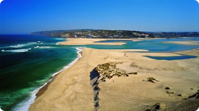 Vista de la playa de Lagoa de Óbidos