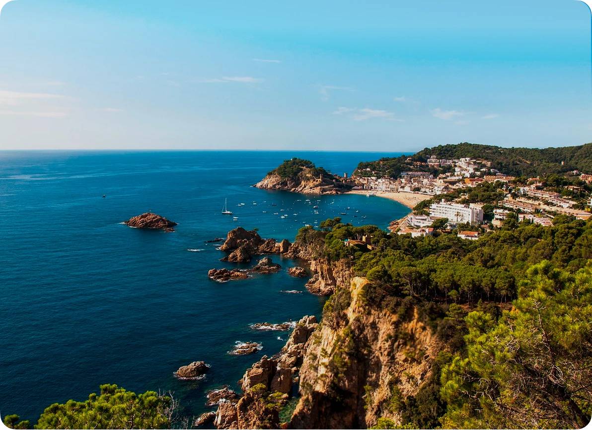 Tossa de Mar on the Costa Brava, its medieval walls above the sea