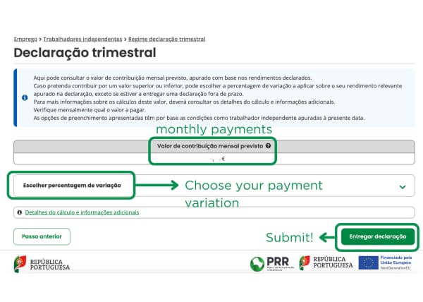 confirmer les paiements de sécurité sociale