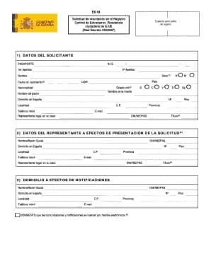 ex 18 form spain