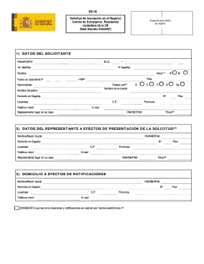 Spanish travel form ex-18