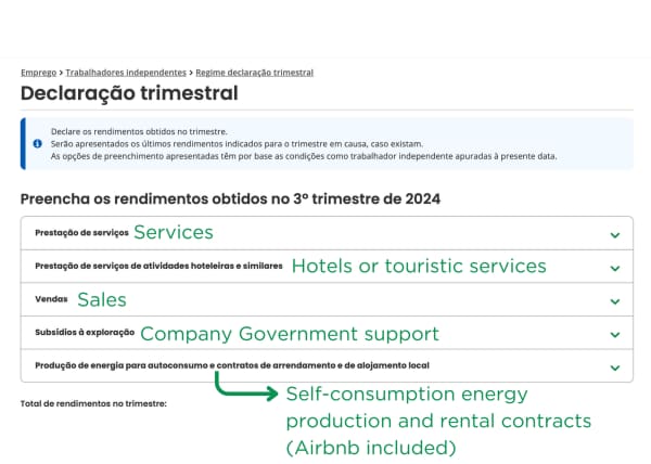 services de catégories de reçus verts
