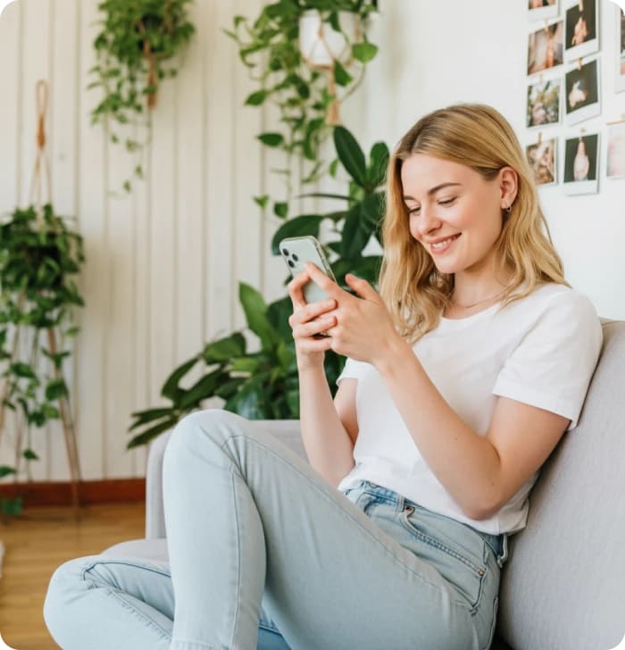 Happy Girl on her phone