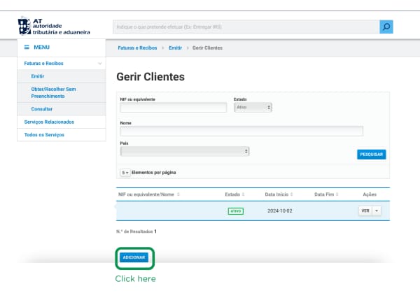 gestione clientes recibos verdes