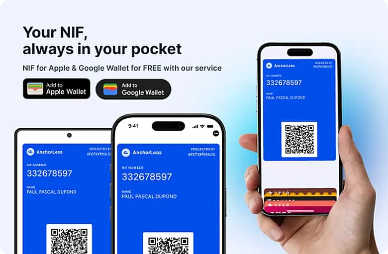 nif portugal for apple wallet and google wallet
