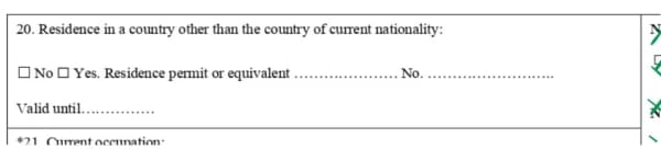 Portuguese visa application form step 5