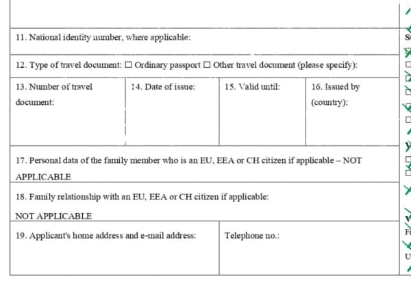 Portuguese visa application form step 4