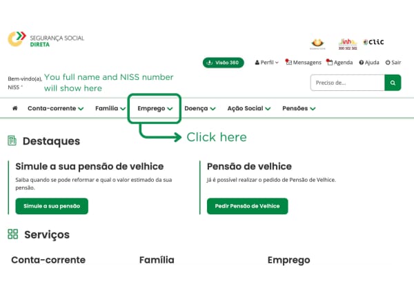 sélectionner l'emploi sécurité sociale
