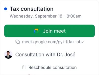 Consulenza fiscale su Google Meet